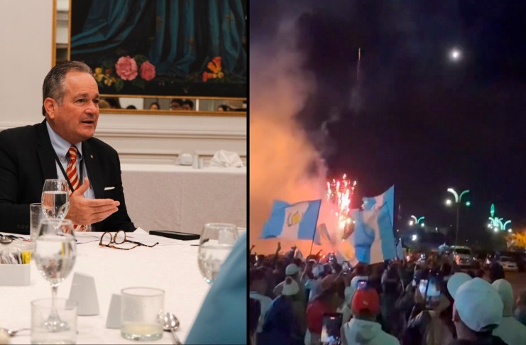 El ministro de Ambiente del Gobierno de Panamá se pronunció por la serenata que aficionados guatemaltecos llevaron a los canaleros. Foto La Hora: RRSS