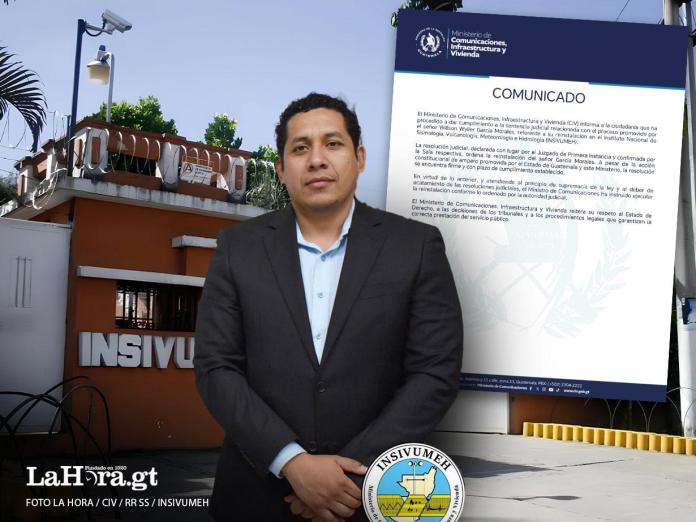 c6da2b46-4730-49b5-bcaf-f93e6ee7c7cd Willson García Morales vuelve a ser director de Insivumeh tras resolución para su reinstalación.