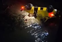 Video: Camión de valores cae del puente San Francisco en Morales, Izabal Camión de valores volcado. Foto La Hora: captura de pantalla.