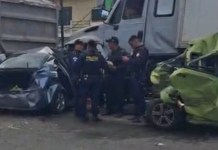 Colisión múltiple en ruta al Atlántico. Foto La Hora: Asombomd.