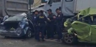 Colisión múltiple en ruta al Atlántico. Foto La Hora: Asombomd.