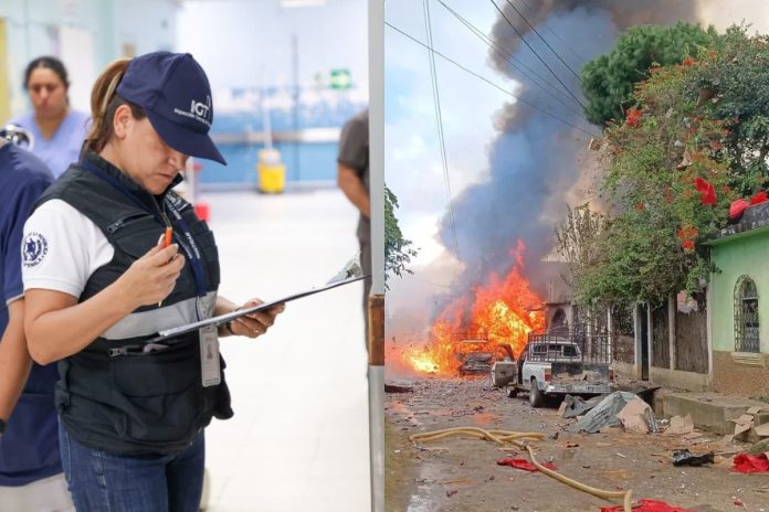 Mintrab realiza inspección de establecimiento y personal afectado tras incendio en cohetería.