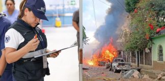 Mintrab realiza inspección de establecimiento y personal afectado tras incendio en cohetería.