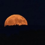Una superluna se eleva sobre Huntsville, Alabama, sede del Centro de Vuelos Espaciales Marshall de la NASA, el 19 de agosto de 2024 Foto: La Nasa