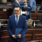 El diputado Mynor De la Rosa anunció que abandona la bancada Vamos. Foto: La Hora / José Orozco