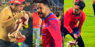 En la final de la Liga Guate Banrural se registraron disturbios por parte de aficionados de Municipal en el Trébol. Fotos La Hora: RRSS