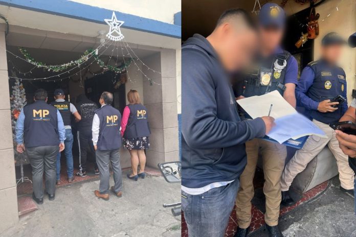 MP-PNC-Captura El MP y la PNC llevó a cabo el operativo para detener a los cinco agentes que cometieron el delito. Foto La Hora: MP