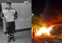 Walter Ronquillo Sandoval laboraba como agente de la PMT y resultó afectó por el humo de un incendio de vehículos cuando buscaba ayudar a las víctimas. Foto La Hora: Redes Sociales