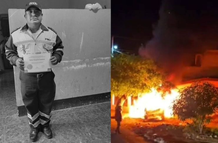 Walter Ronquillo Sandoval laboraba como agente de la PMT y resultó afectó por el humo de un incendio de vehículos cuando buscaba ayudar a las víctimas. Foto La Hora: Redes Sociales