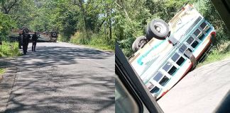 Los cuerpos de socorro no han informado de víctimas mortales tras el accidente. Foto La Hora: Patulul Such.