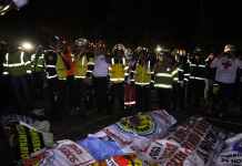 El Cuerpo Voluntario de Bomberos (CVB) identificó a ocho de los quince fallecidos en el accidente de tránsito de Nahualá. Foto La Hora: CVB
