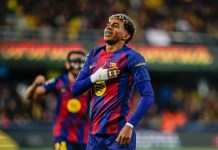 Barcelona vence al Villarreal y se consolida como líder de LaLiga EA Sports El delantero del Barça Lamine Yamal, celebra tras anotar el segundo gol de su equipo este domingo, durante el partido de la jornada 17 de LaLiga EA Sports, que disputaron Villarreal CF y el FC Barcelona en el Estadio de la Cerámica. Foto La Hora: EFE