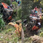 Accidente de bus extraurbano registrado en Huehuetenango. Foto La Hora: Redes Sociales
