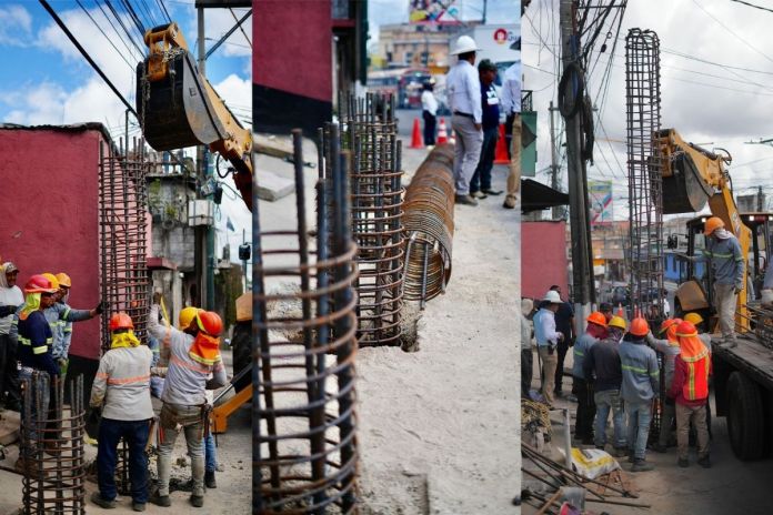Artes LH (11) Colocación de pilotes en el desnivel de El Milagro. Arte La Hora: Neto Bran.