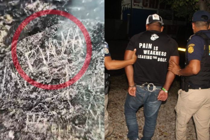 El hombre fue detenido por escribir sobre uno de los muros del Templo II de Tikal. Foto La Hora: PNC