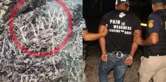 El hombre fue detenido por escribir sobre uno de los muros del Templo II de Tikal. Foto La Hora: PNC