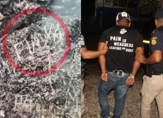 El hombre fue detenido por escribir sobre uno de los muros del Templo II de Tikal. Foto La Hora: PNC