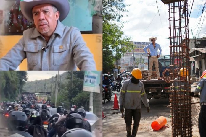 Pellecer pedirá apoyo a la PNC por congestión en RD-5 causada por obras en El Milagro. Foto La Hora: RR.SS.
