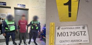 MP coordina aprehensión por el delito de falsificación de placas y distintivos para vehículos. Foto La Hora: MP.