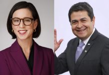 «¿Por qué perdonaría a un gran traficante?»: Ex fiscal de indultos de EE. UU. publica carta de Juan Orlando Hernández Exfiscal de indultos del Departamento de Justicia de Estados Unidos, Elizabeth Oyer y expresidente hondureño Juan Orlando Hernández. Foto: La Hora.