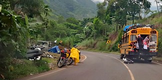 Bus se accidentó en Nicaragua