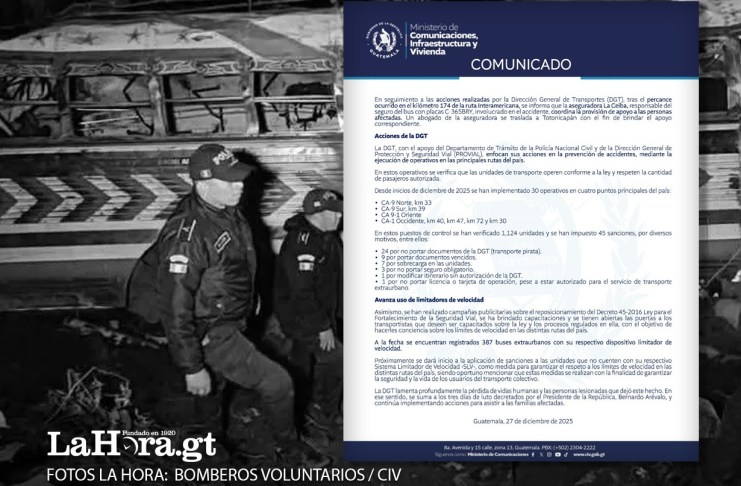 CIV informó que, la aseguradora "La Ceiba", responsable del seguro del bus involucrado en el accidente. Arte La Hora: Alejandro Ramírez.