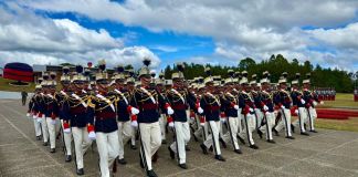 La ceremonia de graduación de los cadetes se celebró en la Escuela Politécnica. Foto La Hora: Ejército de Guatemala