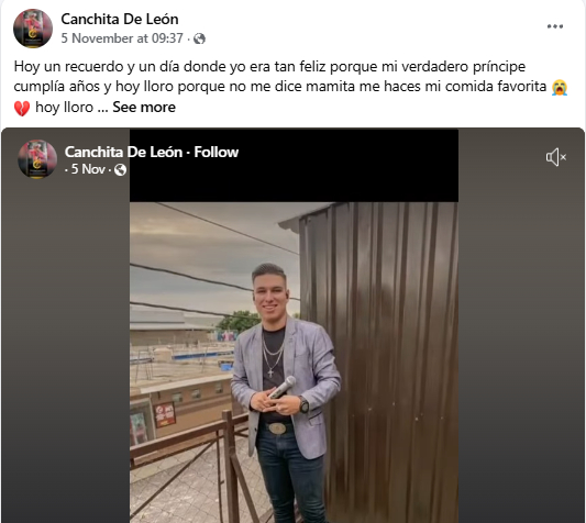 Con este mensaje, Yuliana de León recordó la fecha en que su hijo, Zoel Cruz, habría cumplido 24 años.