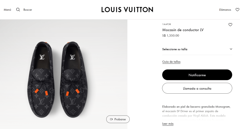 zapato LV precio
