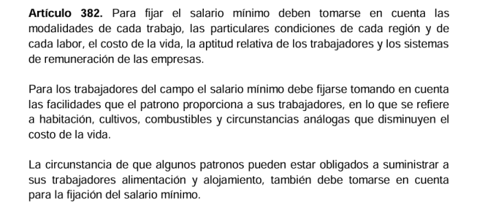 art 382 código de trabajo Honduras