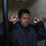 Marvin González Chinchilla presunto responsable de la muerte de un niño en San Juan Sacatepéquez da declaraciones. Foto La Hora: Daniel Ramírez.