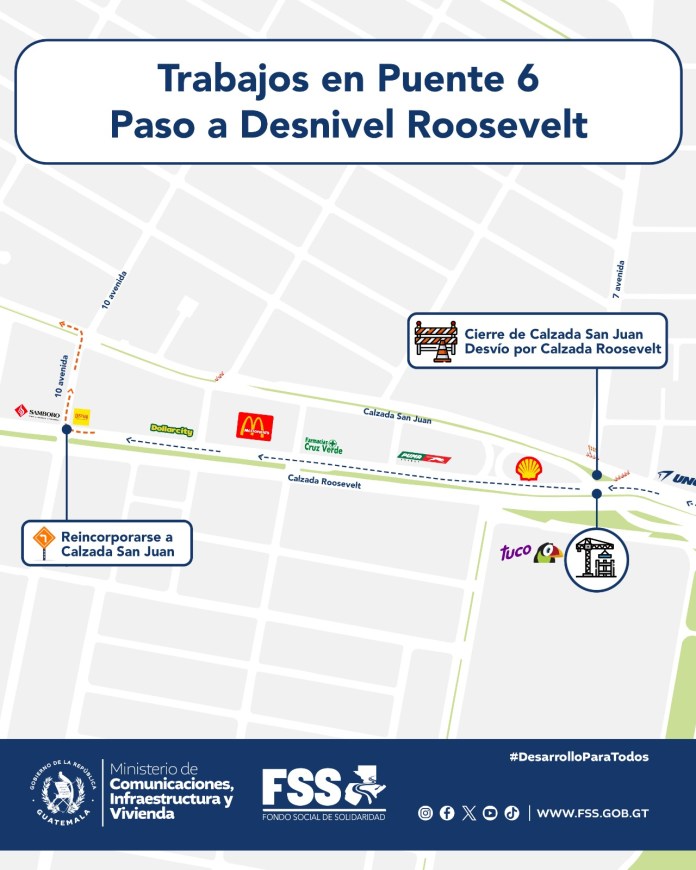 Desvíos por cierre en la calzada San Juan. Foto La Hora: CIV.