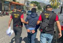Capturado por efectuar disparos al aire con pistola ilegal. Foto La Hora: PNC.