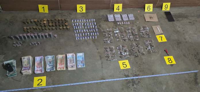 Droga Presunto punto de distribución de droga desbaratado en Sumpango. Foto La Hora: PNC.