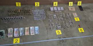 Presunto punto de distribución de droga desbaratado en Sumpango. Foto La Hora: PNC.