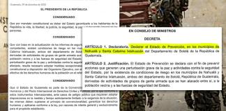 Estado de Prevención Nahualá y Santa Catarina Ixtahuacán. Foto La Hora