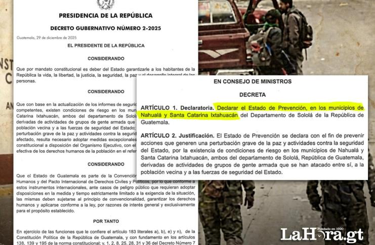 Estado de Prevención Nahualá y Santa Catarina Ixtahuacán. Foto La Hora