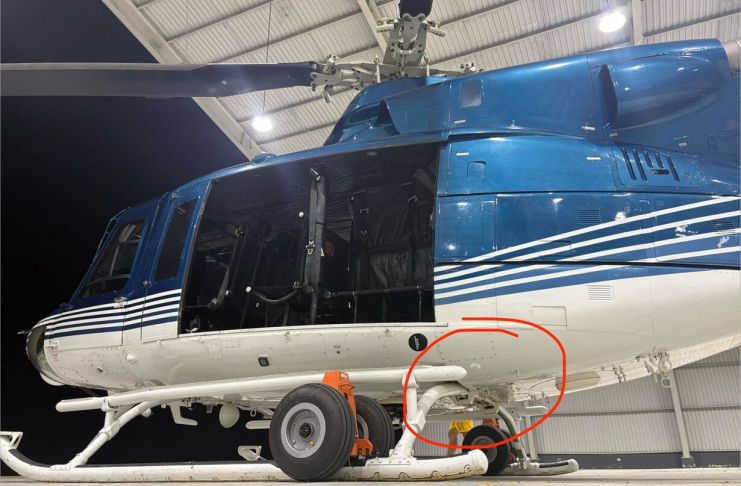 Ataque armado a helicóptero en Sololá. Foto La Hora: Gobierno de Guatemala