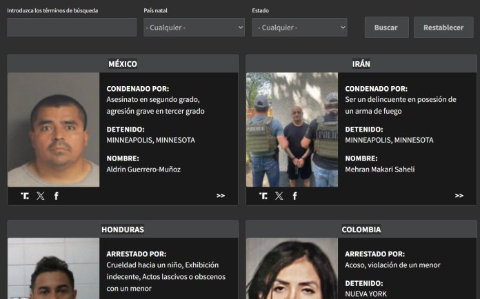 ICE Rastreador del DHS. Foto La Hora: captura de pantalla.