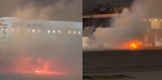 Incendio de un avión en brasil. Foto La Hora: Captura de pantalla