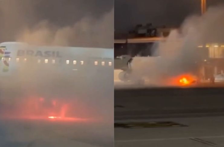 Incendio de un avión en brasil. Foto La Hora: Captura de pantalla
