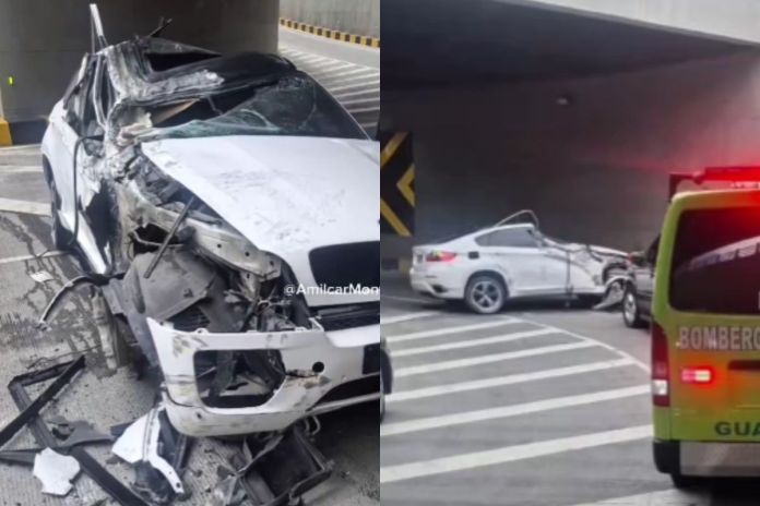 Incidente de transito en zona 15 Incidente de tránsito registrado en el Bulevar Vista Hermosa, zona 15. Foto La Hora: Captura de pantalla