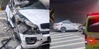 Incidente de tránsito registrado en el Bulevar Vista Hermosa, zona 15. Foto La Hora: Captura de pantalla