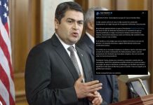 Juan Orlando Hernández acusa a Biden de realizar un montaje en su contra y “manipular” su juicio Archivo de Juan Orlando Hernández y su publicación en redes sociales. Foto La Hora: EFE