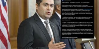 Archivo de Juan Orlando Hernández y su publicación en redes sociales. Foto La Hora: EFE