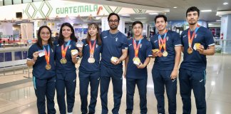 Delegación de poomsae que representó a Guatemala en los XX Juegos Bolivarianos, Ayacucho-Lima 2025. Foto La Hora: COG.