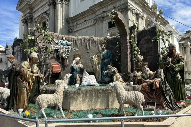 Nacimiento representa la Sagrada Familia en Iglesia de La Merced. Foto: Jos&eacute; Orozco