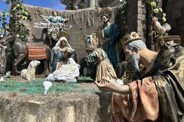 Nacimiento representa la Sagrada Familia en Iglesia de La Merced. Foto: Jos&eacute; Orozco
