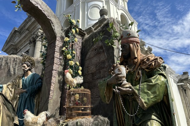 Nacimiento representa la Sagrada Familia en Iglesia de La Merced. Foto: Jos&eacute; Orozco