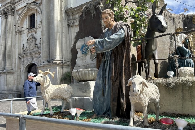 Nacimiento representa la Sagrada Familia en Iglesia de La Merced. Foto: Jos&eacute; Orozco
